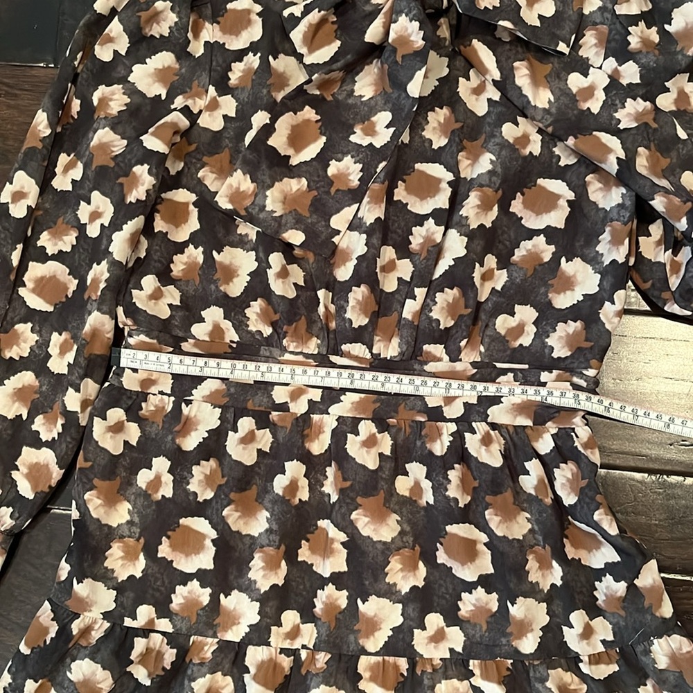 Georgette Brown Floral Print, Woman Size Large - Picture 5 of 11